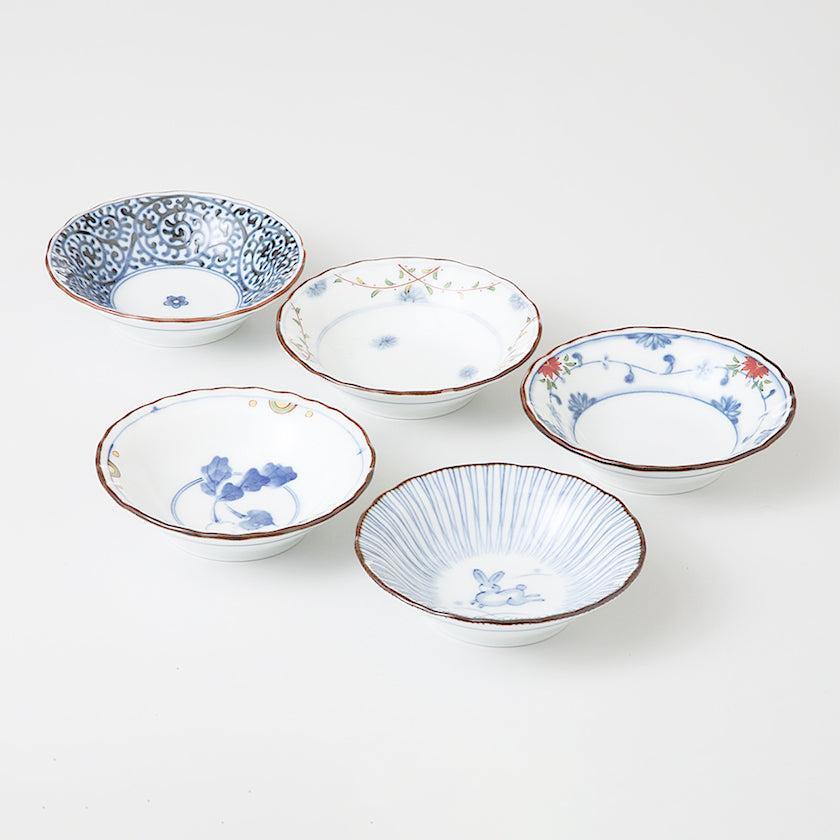 【鉢 5個セット】染錦絵変り 小付揃 | 波佐見焼 | 西海陶器