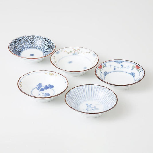 【鉢 5個セット】染錦絵変り 小付揃 | 波佐見焼 | 西海陶器