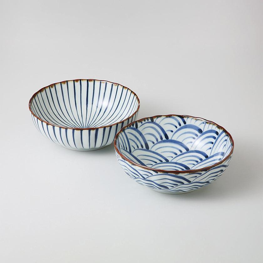 【鉢 ペア】染付絵変り 多用鉢ペア | 波佐見焼 | 西海陶器