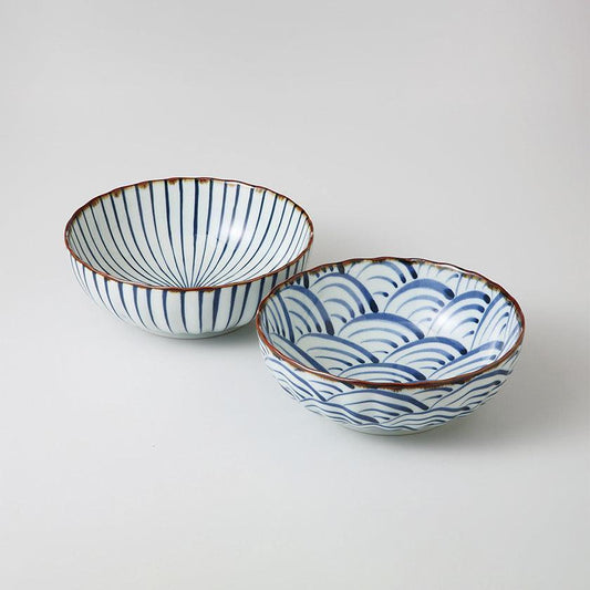 【鉢 ペア】染付絵変り 多用鉢ペア | 波佐見焼 | 西海陶器