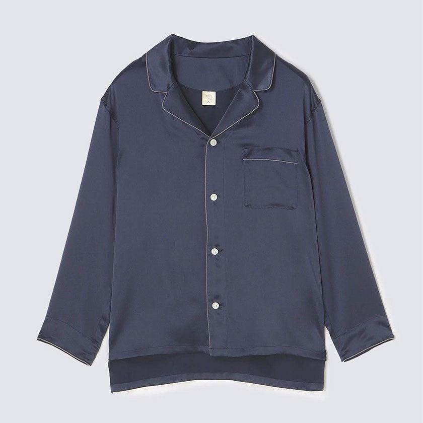 絲綢 優雅海軍藍 套裝 睡衣套裝 Foo Tokyo