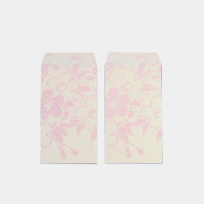 【ポチ袋】(大) 桜 白地 (2枚) | 唐紙 | 唐源