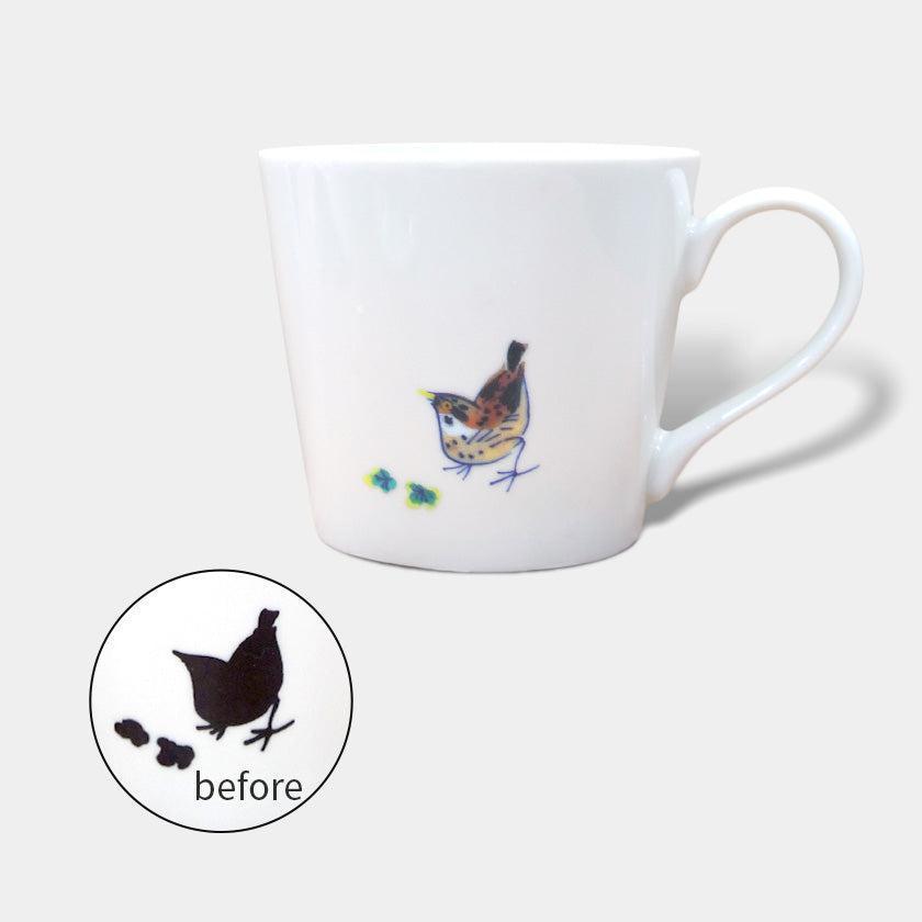 【マグカップ】温感 千鳥 (花と鳥) | 美濃焼 | 丸モ高木陶器