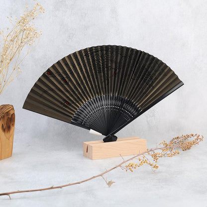 【扇子】男持 (7.5寸) 漆絵 鳳凰 (扇子袋付) | 名古屋扇子 | 末廣堂