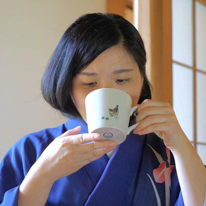 【マグカップ】温感 千鳥 (花と鳥) | 美濃焼 | 丸モ高木陶器