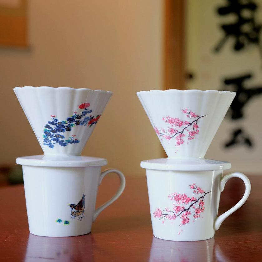 【マグカップ】温感 千鳥 (花と鳥) | 美濃焼 | 丸モ高木陶器