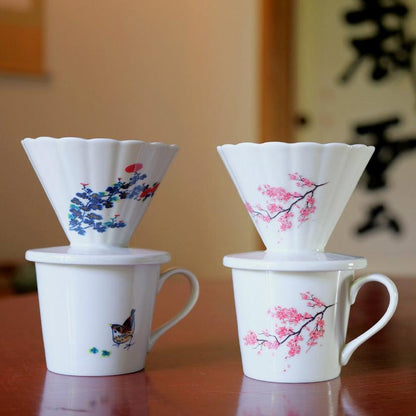 【コーヒーフィルター】温感 千鳥 (花と鳥) | 美濃焼 | 丸モ高木陶器