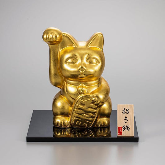 【招き猫】開運 招き猫 (L) | 金沢箔 | 箔一