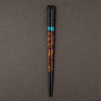 【箸】 夜空 宵 砂岩箸置付 (22.5cm) 桐箱 | 筆描き | 結晶