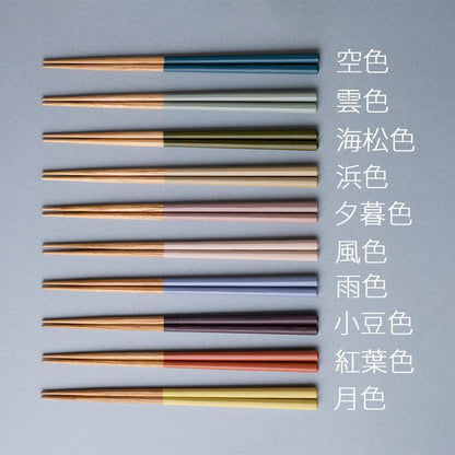 【箸】HASHIKURA SEASON 01 オーク 八角 箸置付 ギフト箱付 (食洗対応) | 若狭の塗箸 | 箸蔵まつかん
