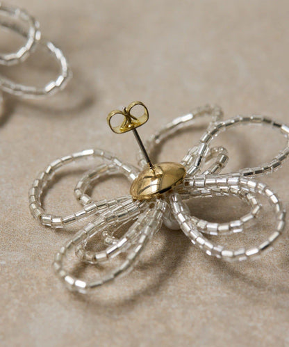 大款花朵珠飾耳環