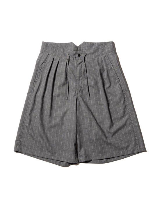 羊毛緞面粉筆條紋 RESEARCHED 3/4 EASY SLACKS 休閒褲