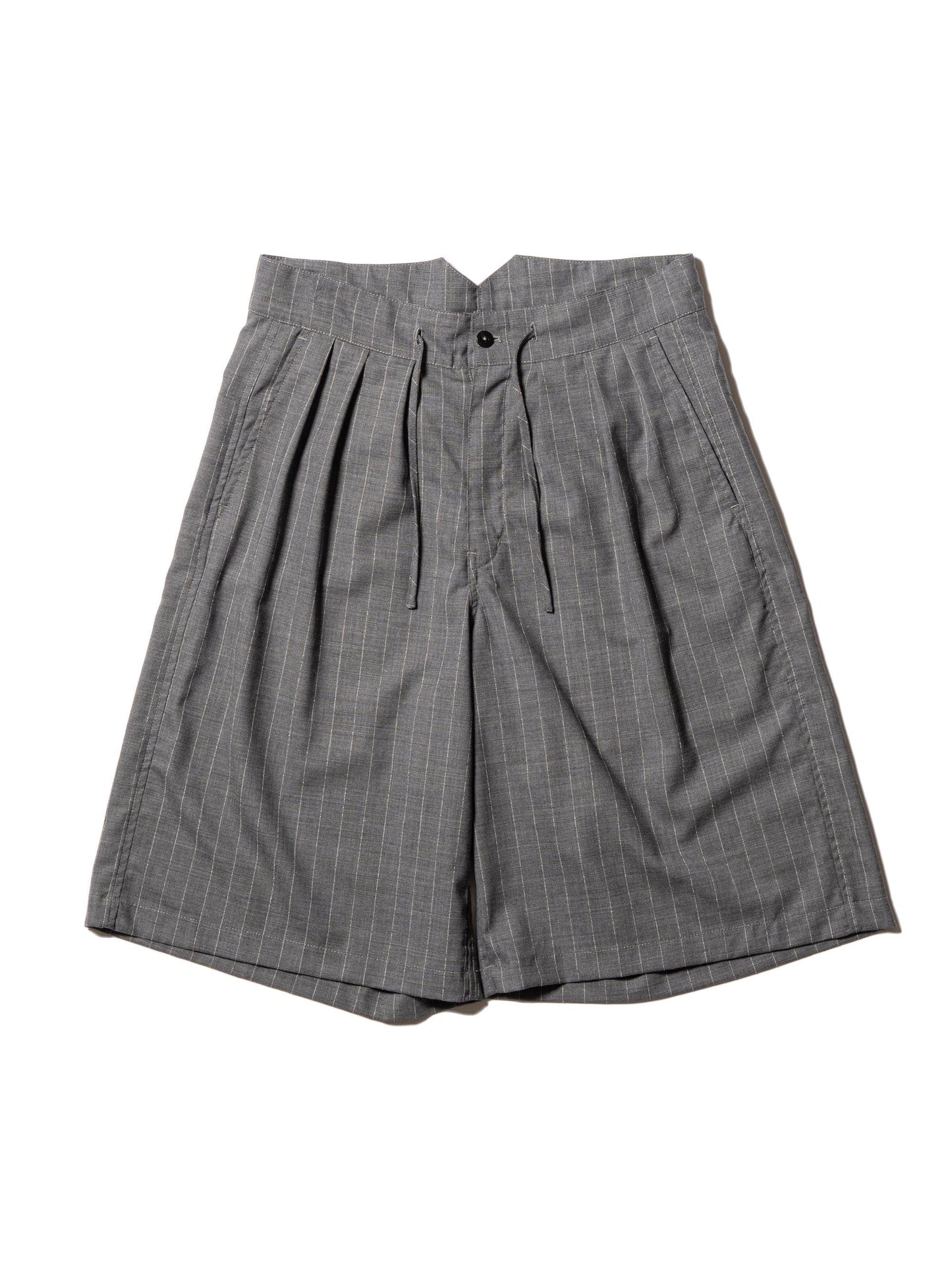 羊毛緞面粉筆條紋 RESEARCHED 3/4 EASY SLACKS 休閒褲