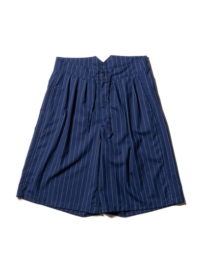 羊毛緞面粉筆條紋 RESEARCHED 3/4 EASY SLACKS 休閒褲