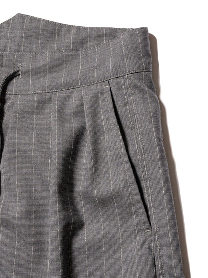 羊毛緞面粉筆條紋 RESEARCHED 3/4 EASY SLACKS 休閒褲