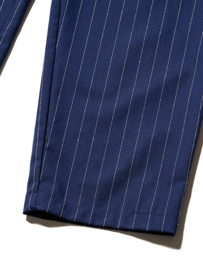 RESEARCHED EASY PANTS WOOL SATIN CHALK STRIPE 褲子
