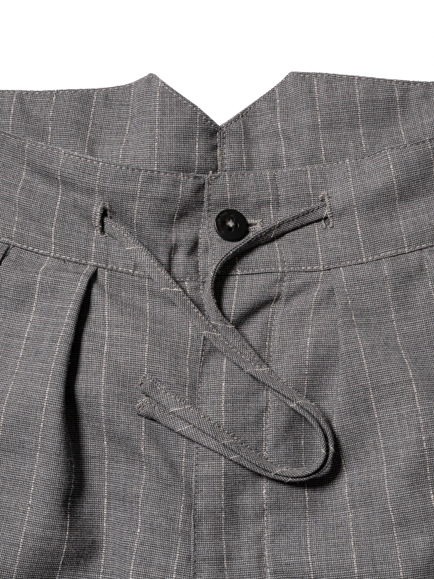 羊毛緞面粉筆條紋 RESEARCHED 3/4 EASY SLACKS 休閒褲
