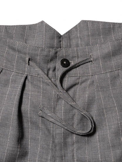 羊毛緞面粉筆條紋 RESEARCHED 3/4 EASY SLACKS 休閒褲
