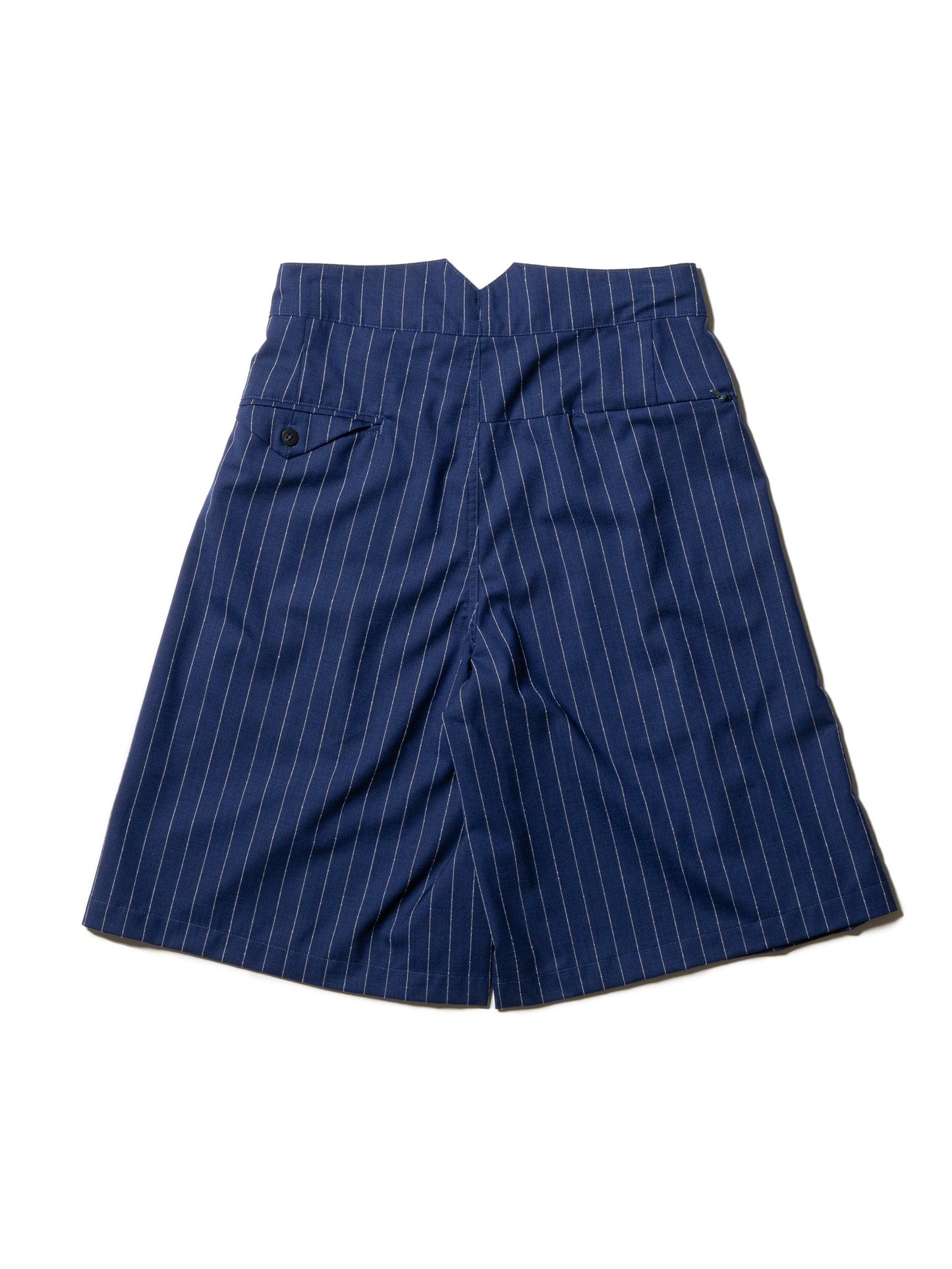 羊毛緞面粉筆條紋 RESEARCHED 3/4 EASY SLACKS 休閒褲