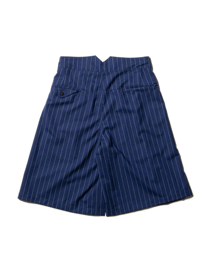 羊毛緞面粉筆條紋 RESEARCHED 3/4 EASY SLACKS 休閒褲