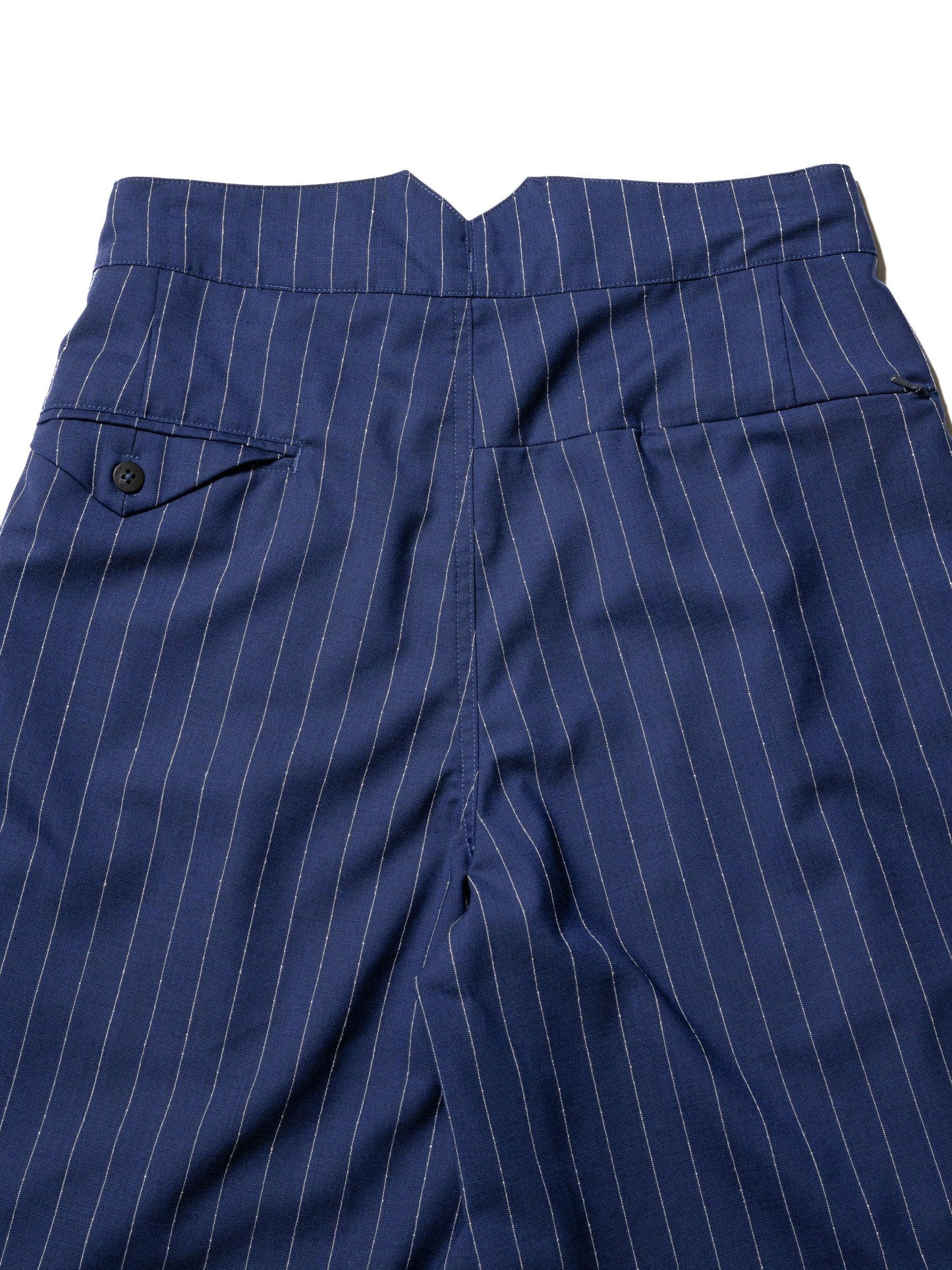 羊毛緞面粉筆條紋 RESEARCHED 3/4 EASY SLACKS 休閒褲
