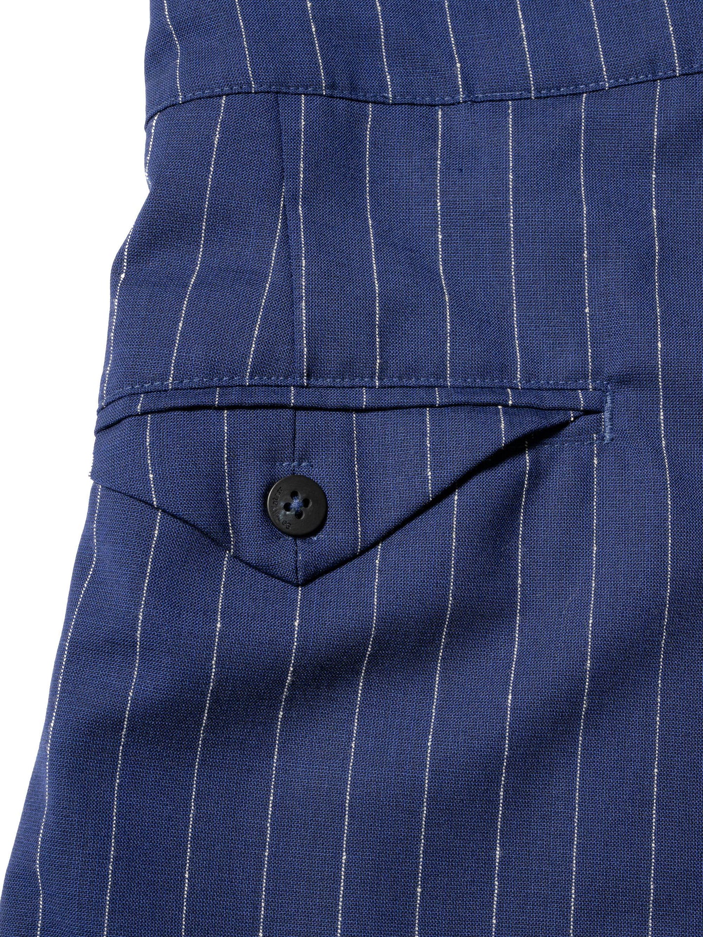 羊毛緞面粉筆條紋 RESEARCHED 3/4 EASY SLACKS 休閒褲