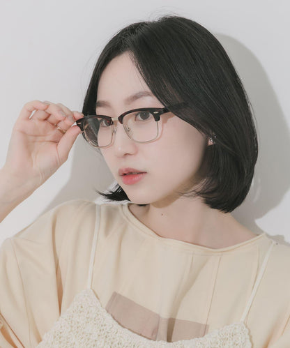 半框方形平光眼鏡