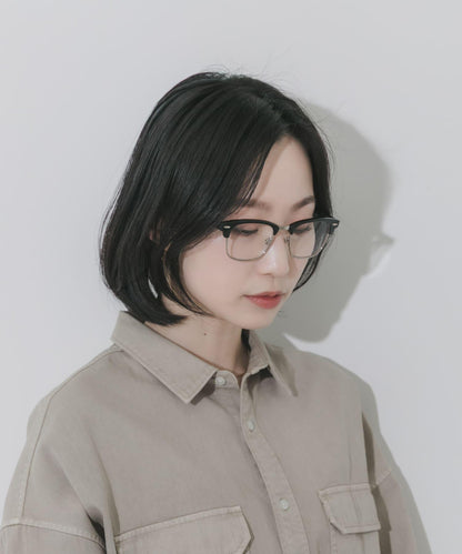 半框方形平光眼鏡
