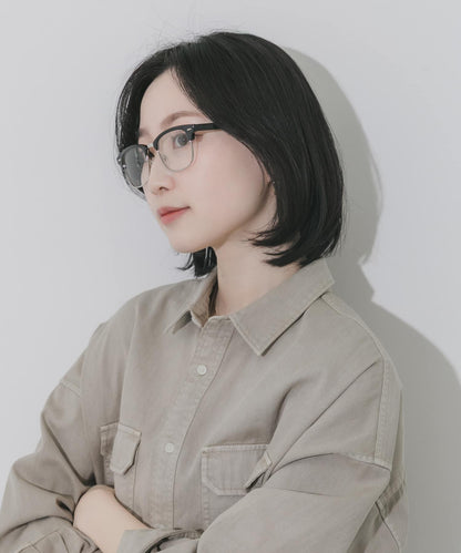 半框方形平光眼鏡