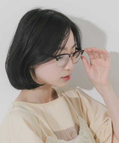 半框方形平光眼鏡