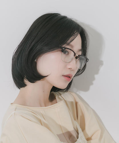 半框方形平光眼鏡