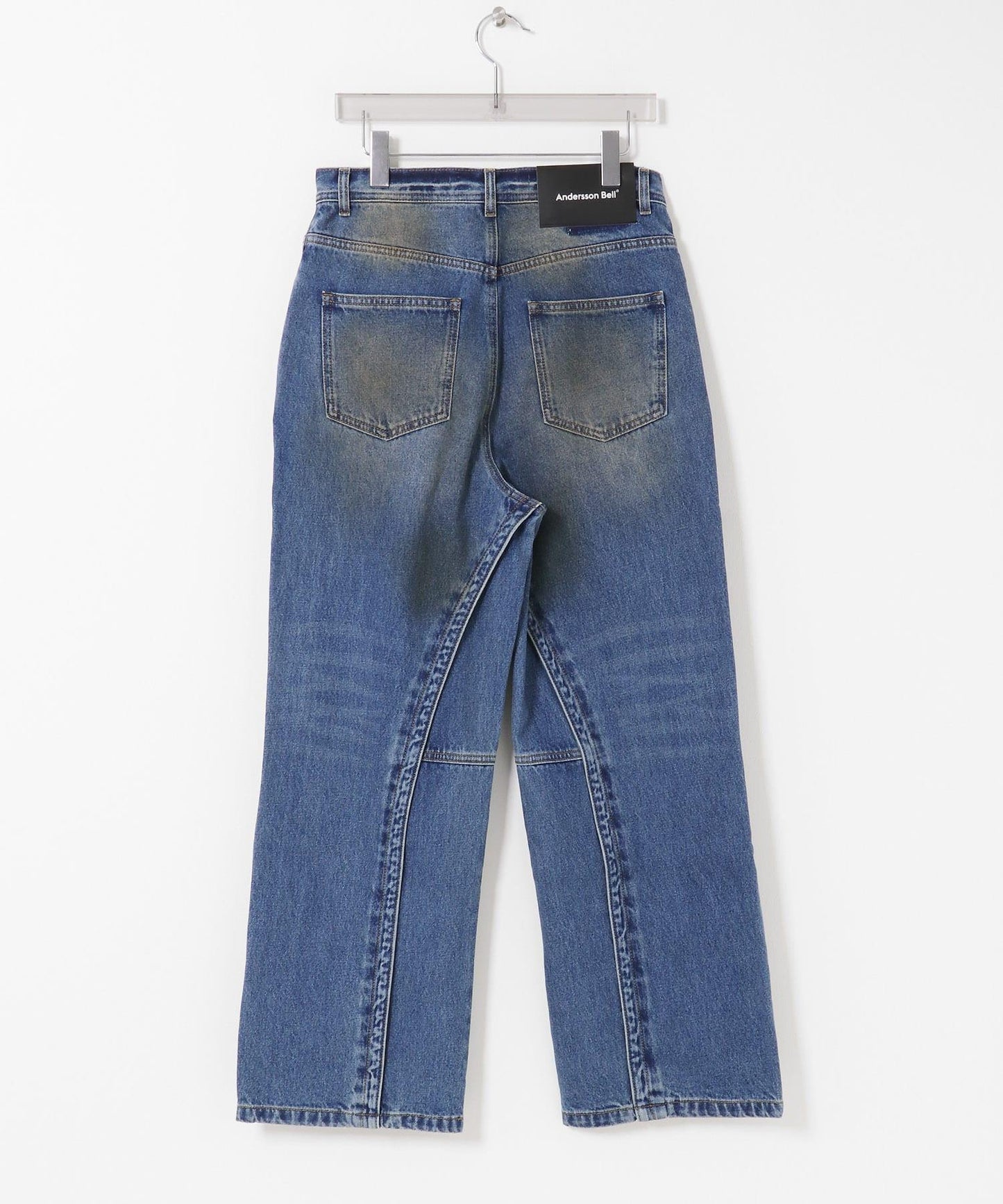 中性疊層設計寬鬆 LAYERED WIDE JEANS 牛仔褲