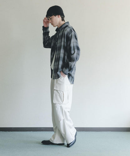 漸變格紋 常規領 襯衫