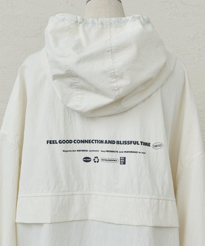 防潑水再生尼龍套頭風衣外套