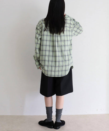 格紋大蝴蝶結襯衫