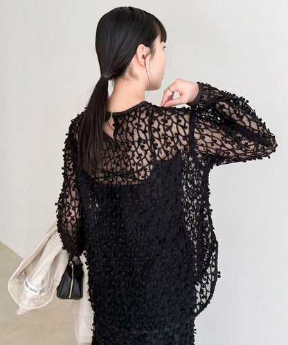 焦點圓點刺繡套頭上衣