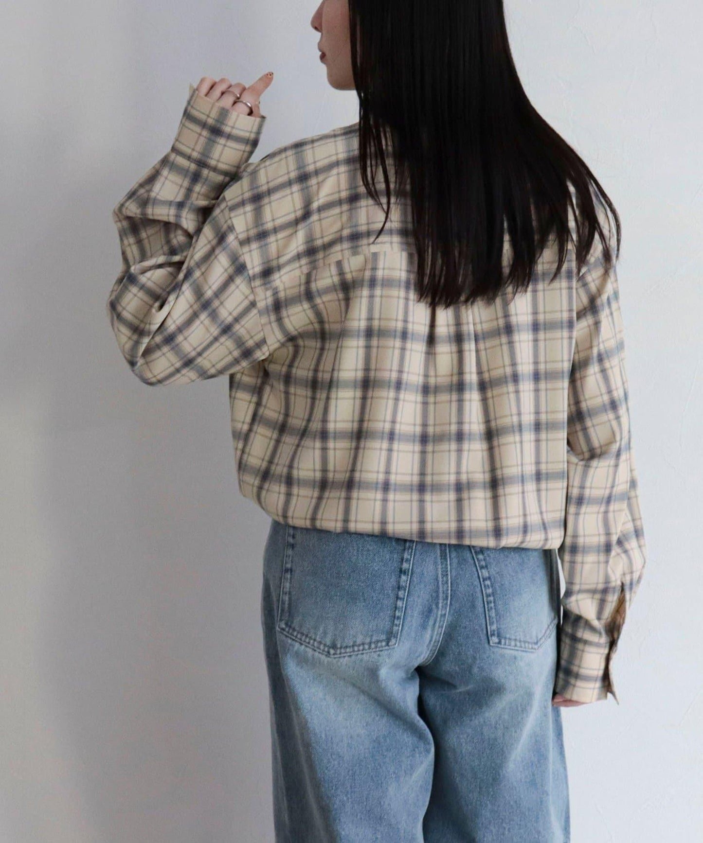 格紋大蝴蝶結襯衫