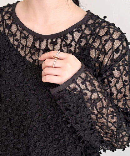 焦點圓點刺繡套頭上衣