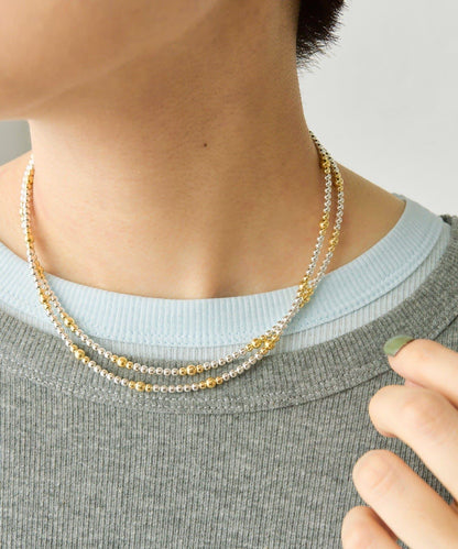 《スターリングシルバー使用》 條紋納瓦霍珍珠 3×80 項鍊
