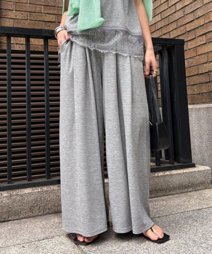 可成套褶皺寬鬆闊腿褲