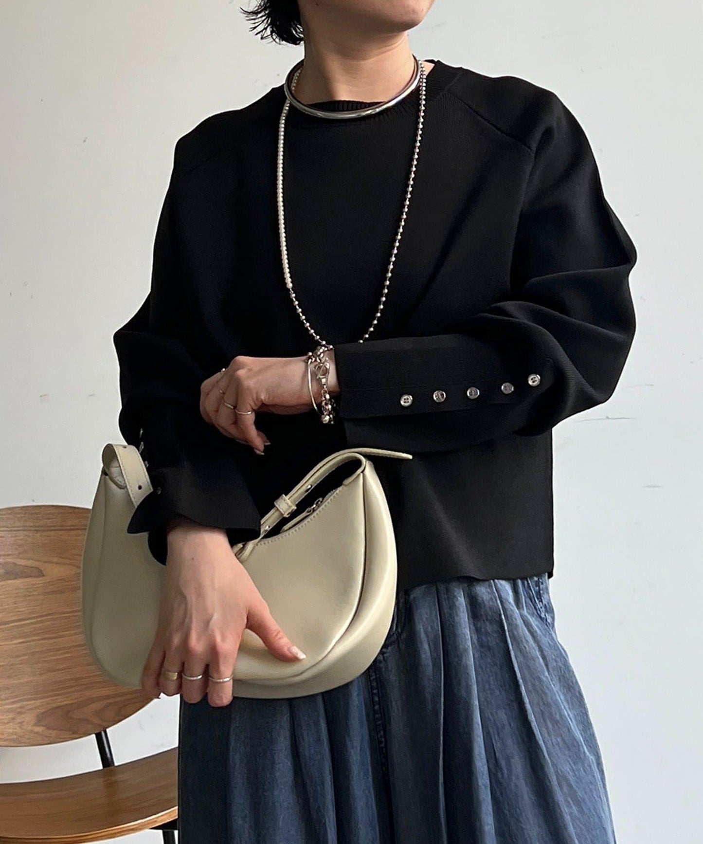 燈籠袖 針織上衣