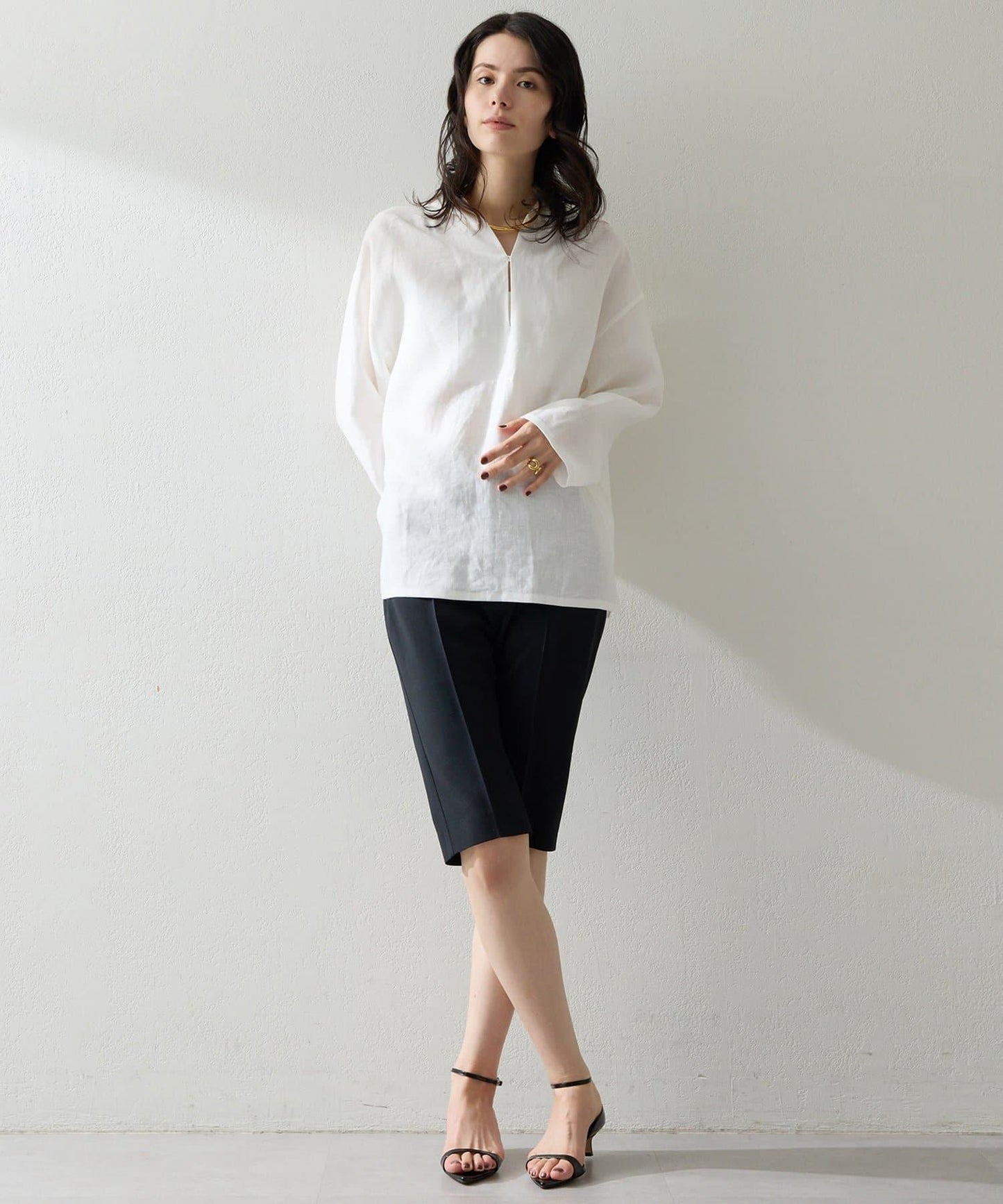 亞麻連帽套頭上衣