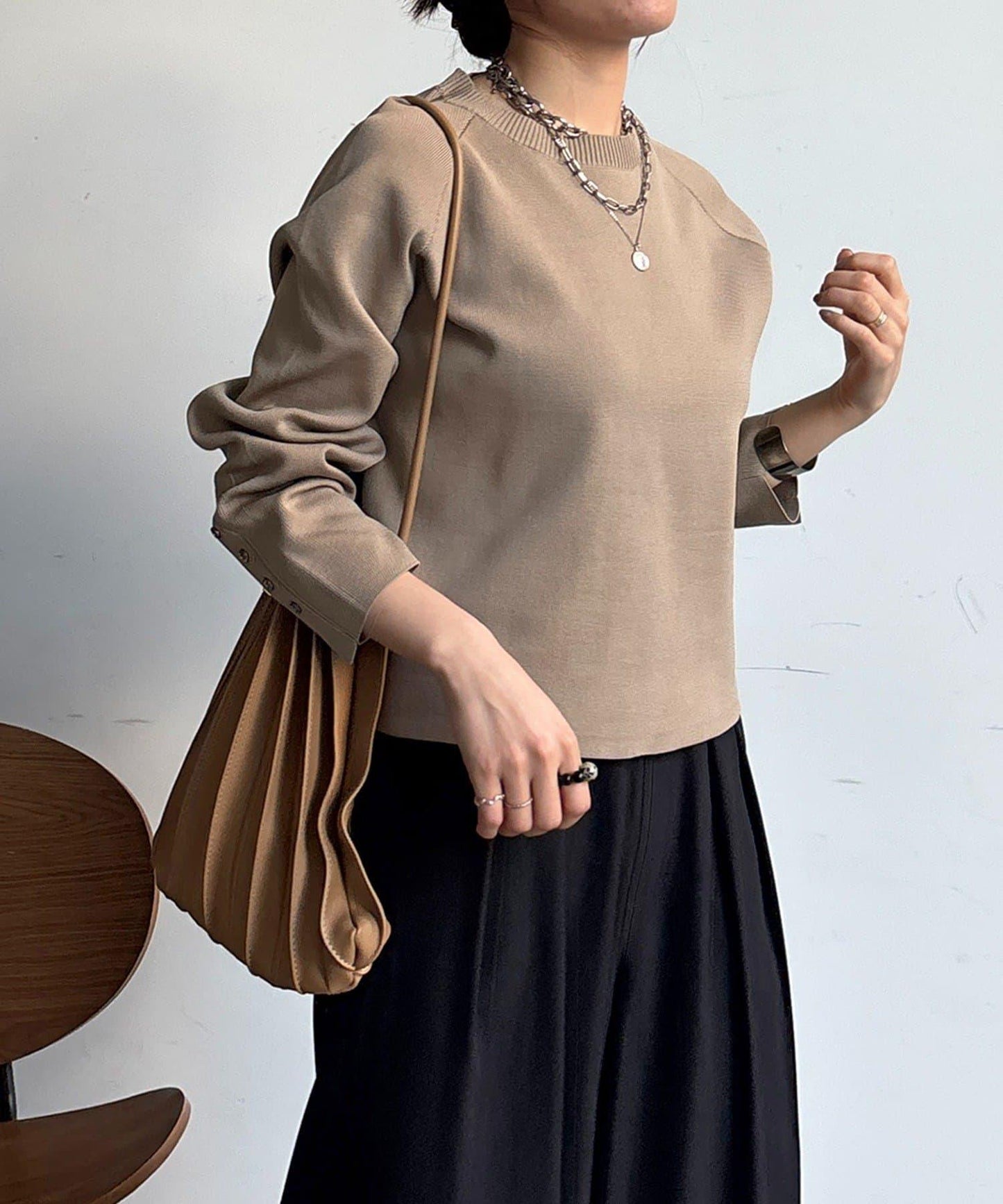 燈籠袖 針織上衣