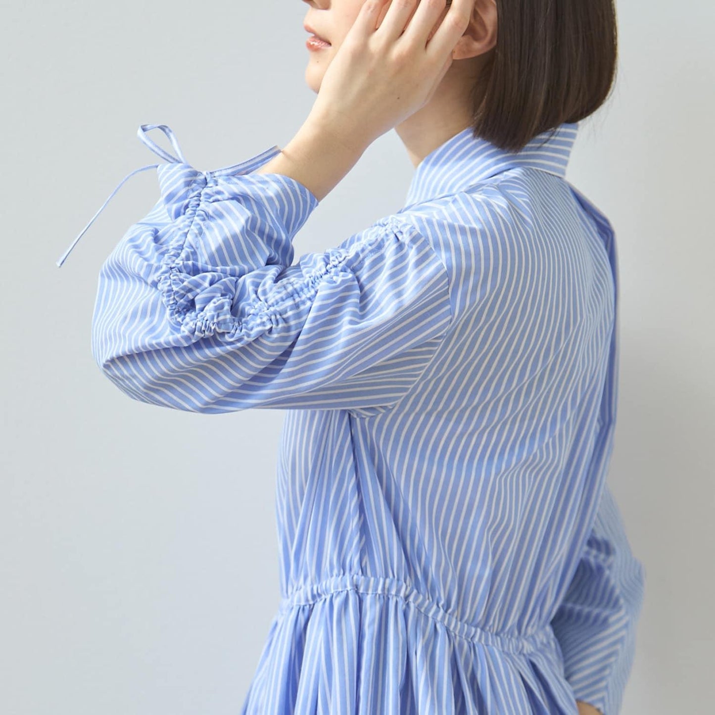 リンク 混合圖案襯衫連衣裙
