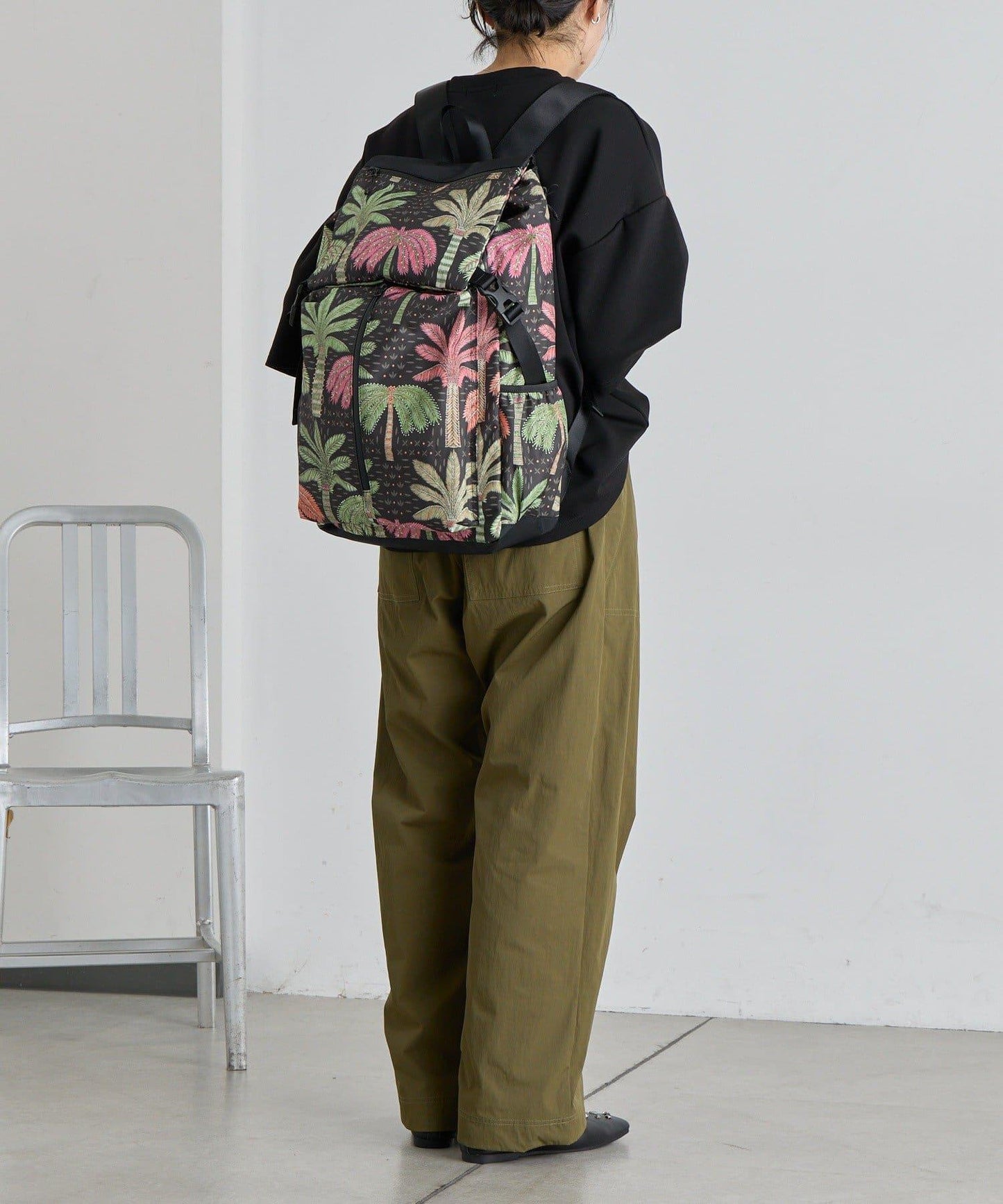 輕量棕櫚圖案 ear PAPILLONNER sampo×ear 雙肩包