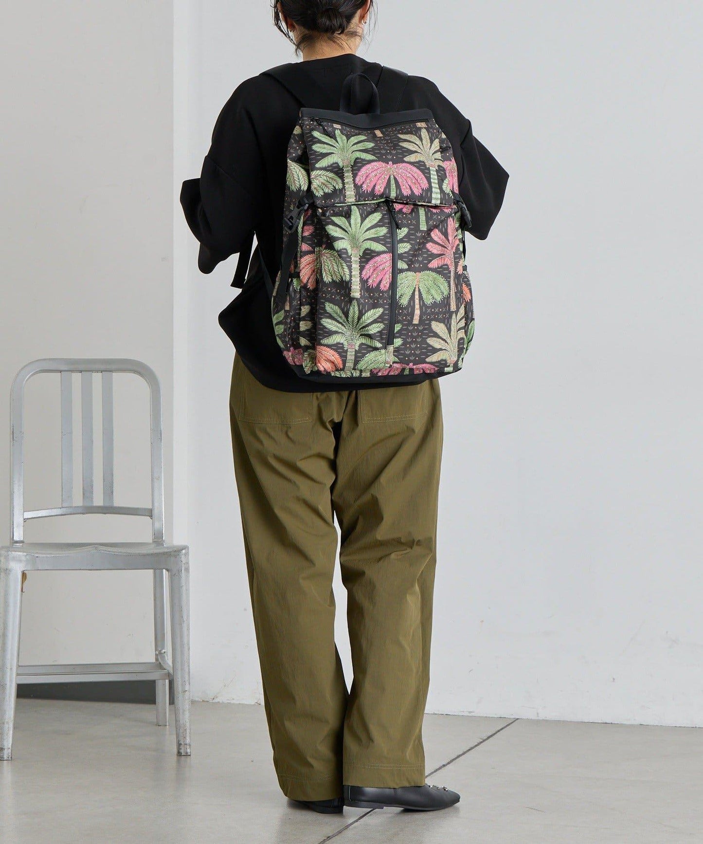 輕量棕櫚圖案 ear PAPILLONNER sampo×ear 雙肩包
