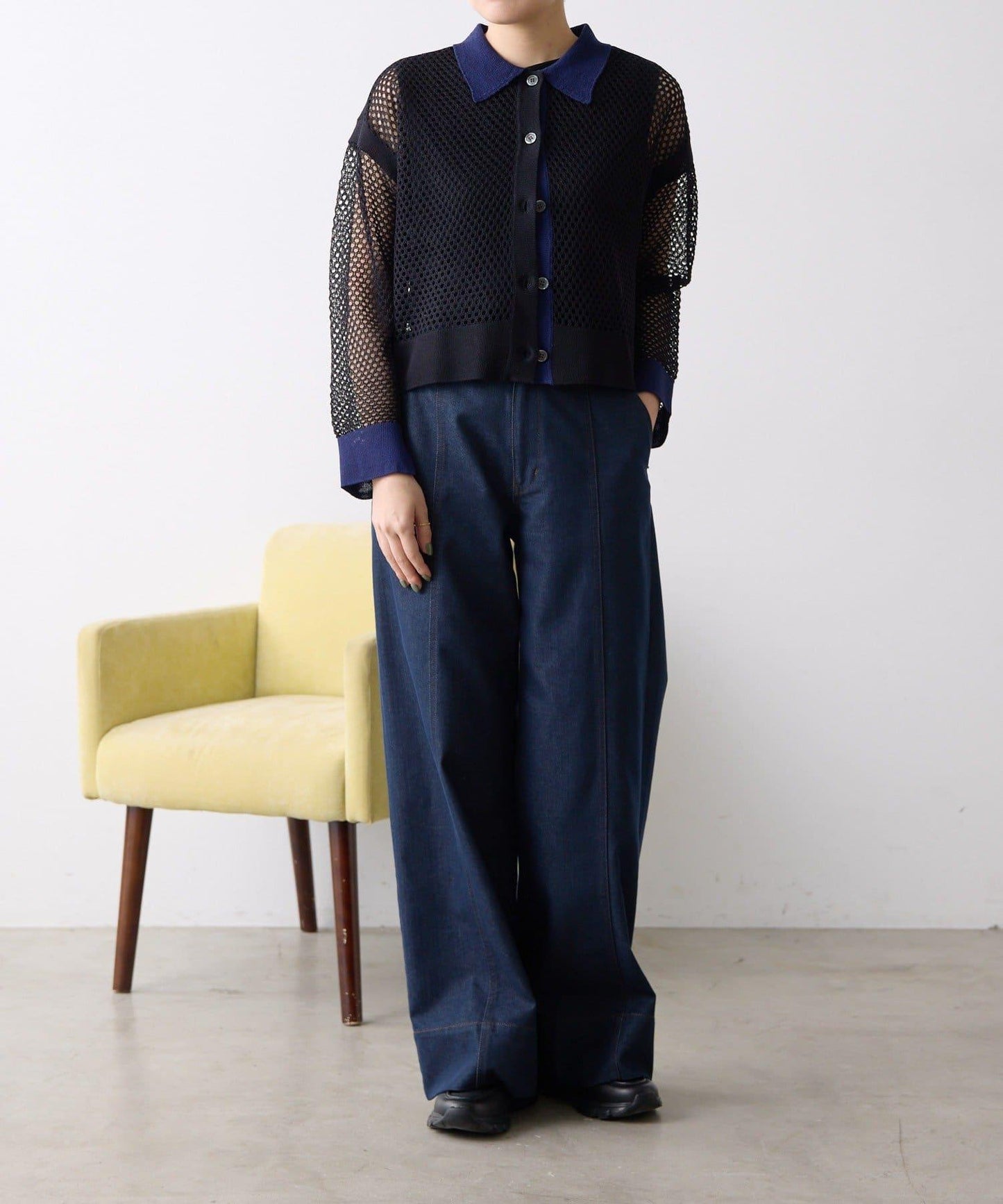 SUM1 STYLE 透膚感彈力 網眼POLO衫
