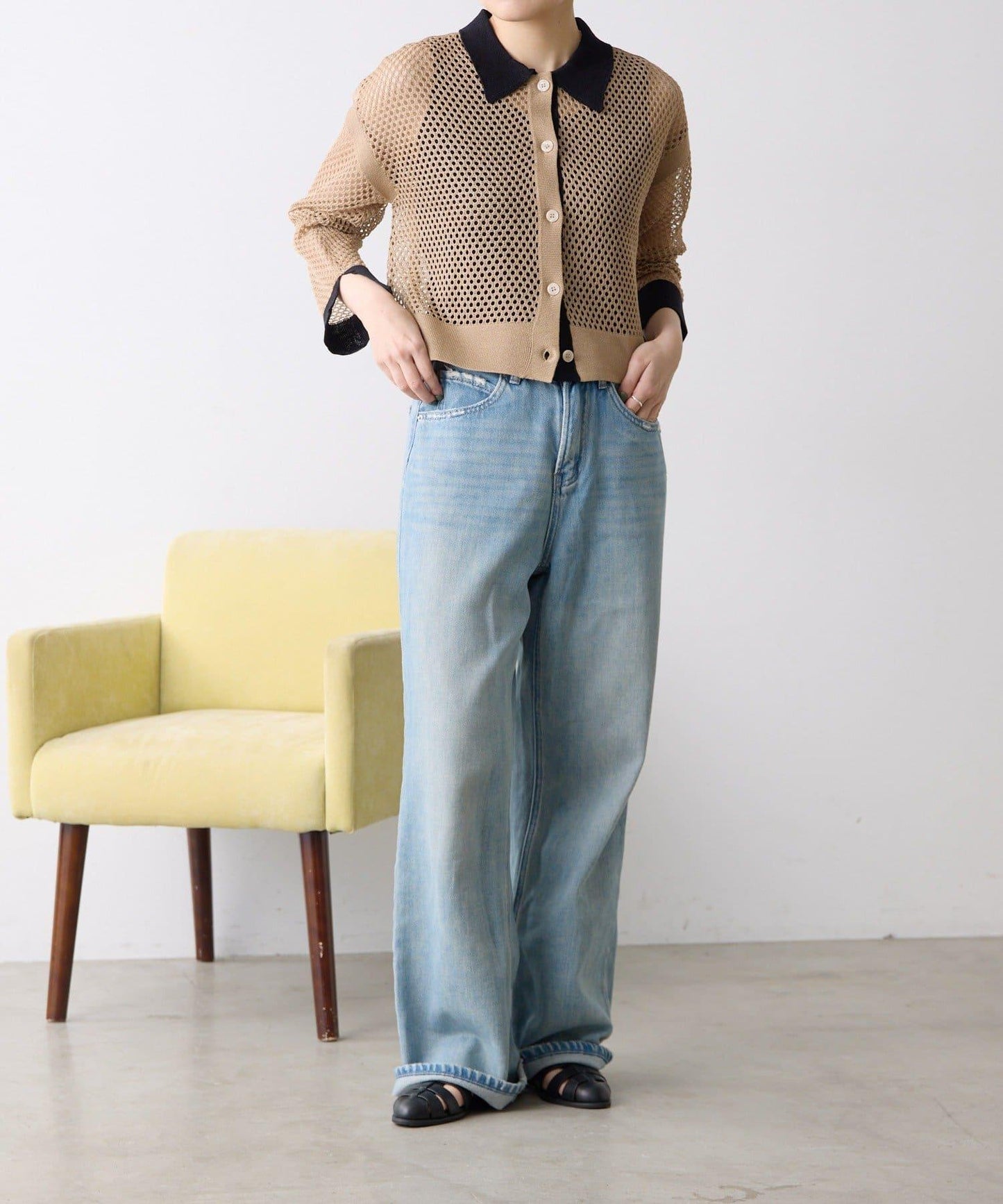 SUM1 STYLE 透膚感彈力 網眼POLO衫
