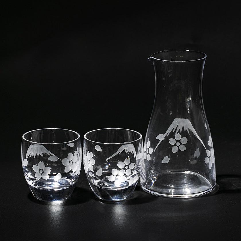 【江戸切子】富士山に桜 冷酒器揃 | TABLEAU