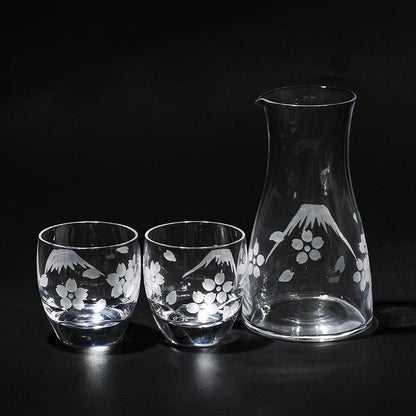 【江戸切子】富士山に桜 冷酒器揃 | TABLEAU